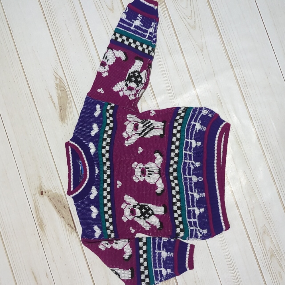 Vintage Children's Sweater sz 3/4 small aerobic bears